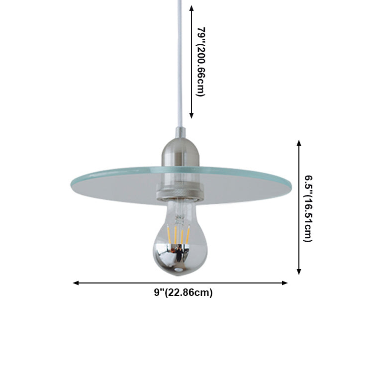 Single Light Industrial Style Hanging Light Glass Shade Bedroom Vintage Pendant Lighting