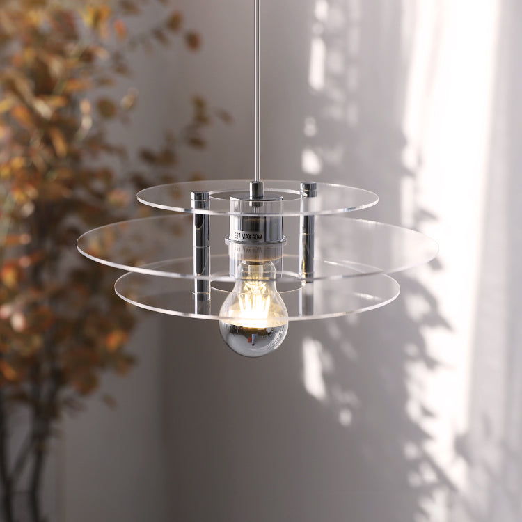 Nordic Style Macaron Pendant Light 1 Light Metal Acrylic Hanging Light for Bedside