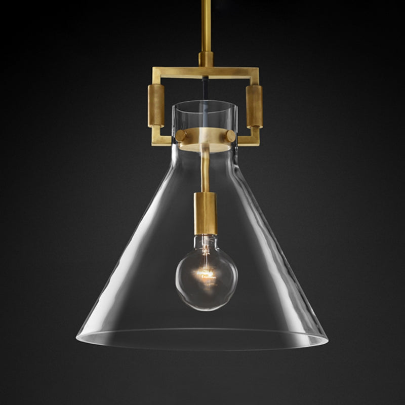 Stile industriale sospeso a sospensione vetro trasparente 1 testa a testa leggera per il ristorante Cafe