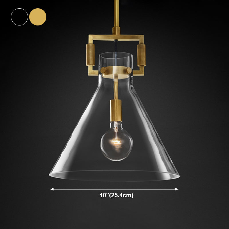 Stile industriale sospeso a sospensione vetro trasparente 1 testa a testa leggera per il ristorante Cafe