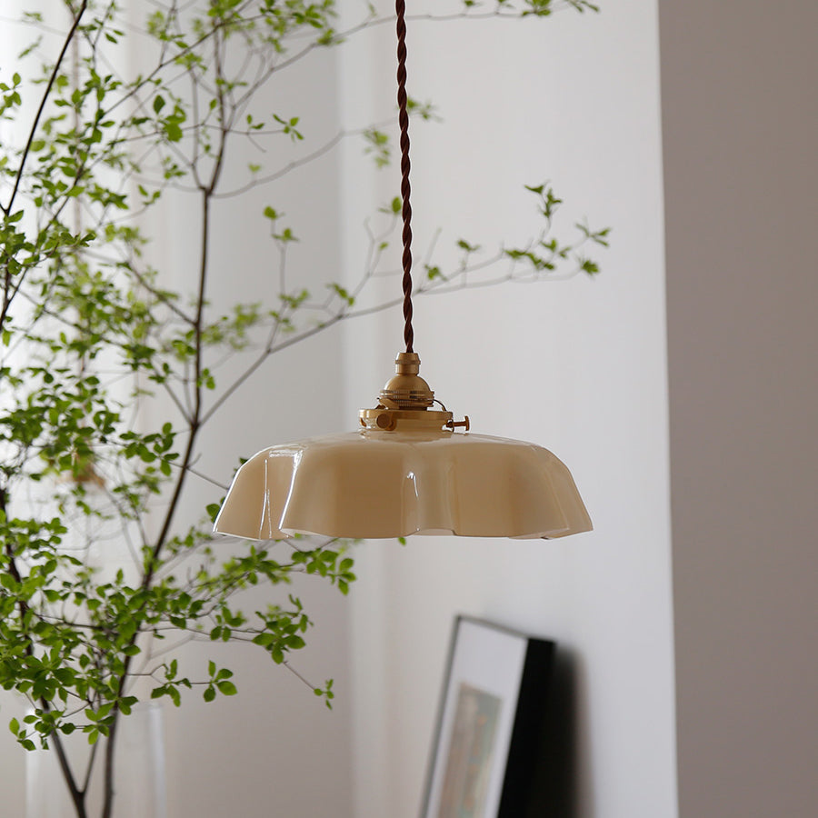 Nordic Style Macaron Pendant Light Metal Glass Hanging Light for Bedside