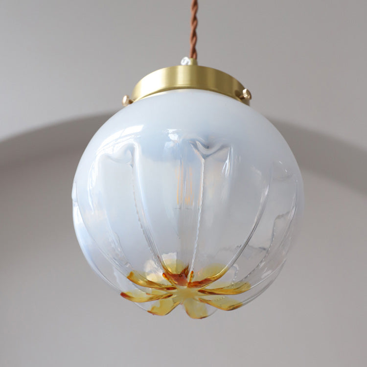 Modern Style Pendant Light Minimalism Metal Glass Hanging Light for Bedside