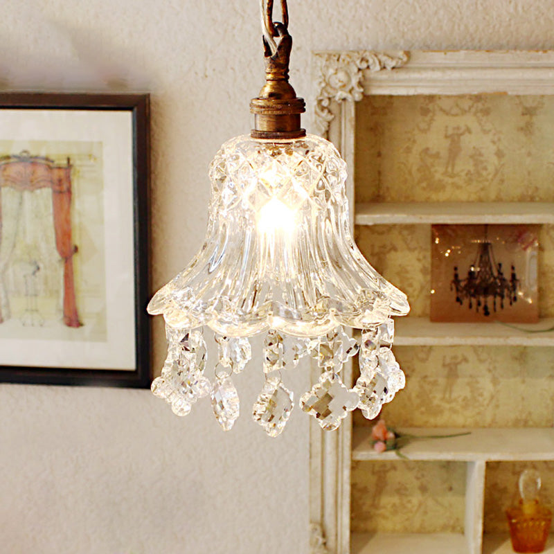 Modern Style Pendant Light Glass Crystal Hanging Light for Dining Room Living Room