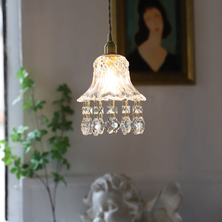 Modern Style Pendant Light Glass Crystal Hanging Light for Dining Room Living Room