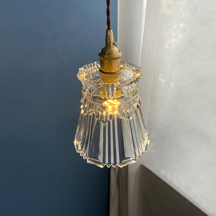 Pendre de style moderne Lumière transparente en verre transparent Light pour la barre de chevet