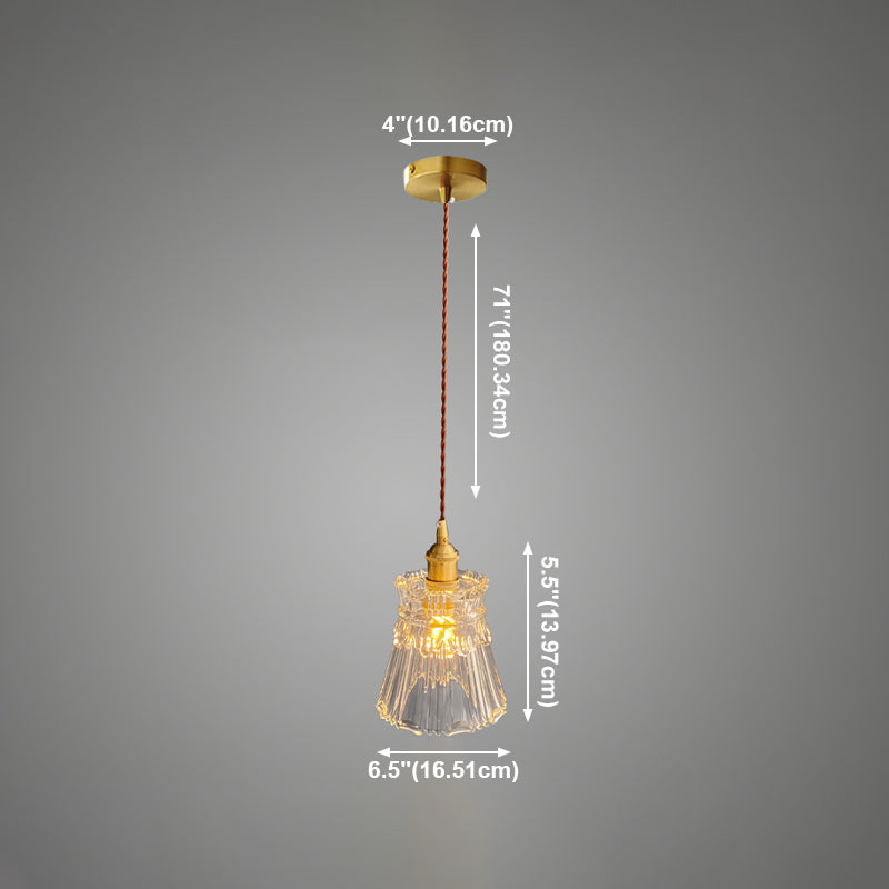 Pendre de style moderne Lumière transparente en verre transparent Light pour la barre de chevet