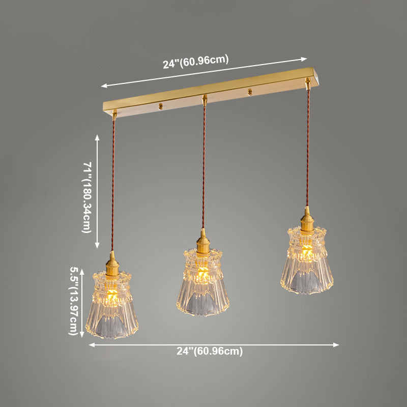 Pendre de style moderne Lumière transparente en verre transparent Light pour la barre de chevet