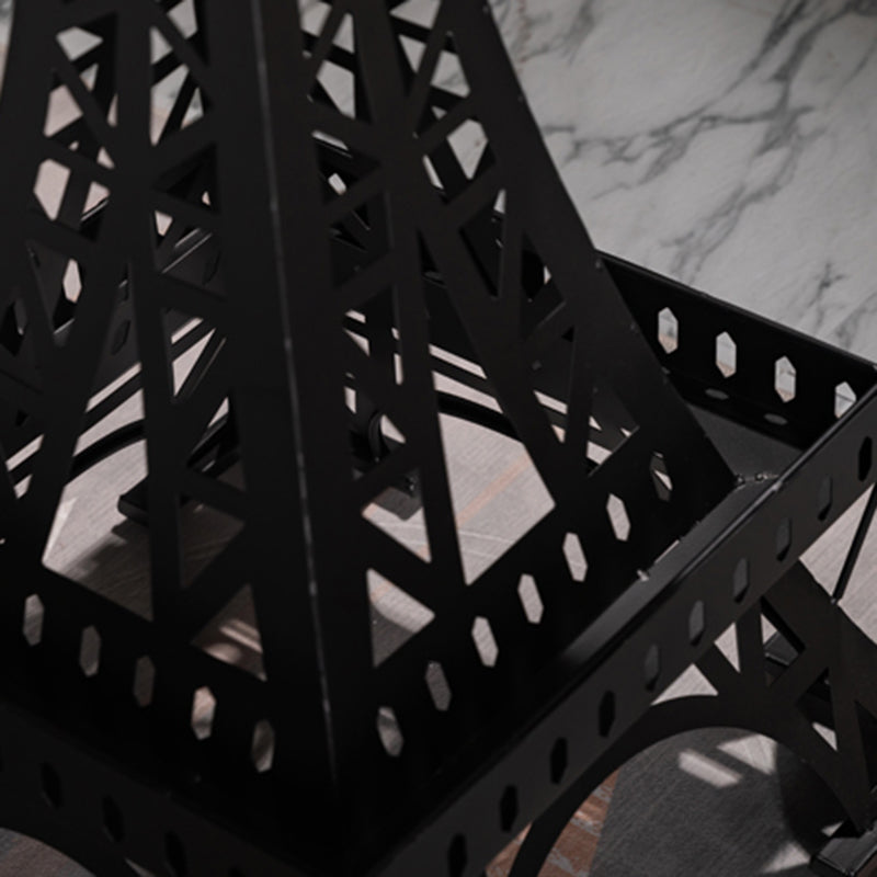 Industrial Black Iron Counter Stools Backless Indoor Bar Stool with Round Seat