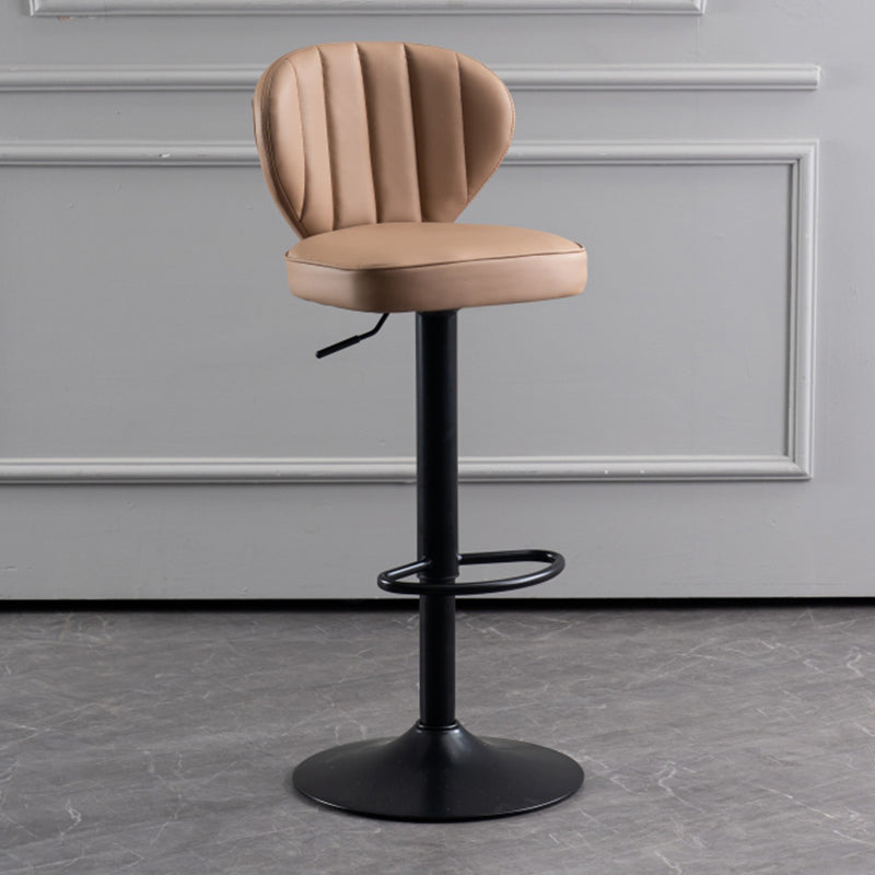 Taburete de barra de cojín de cuero ajustable moderno para sala de estar para sala de estar