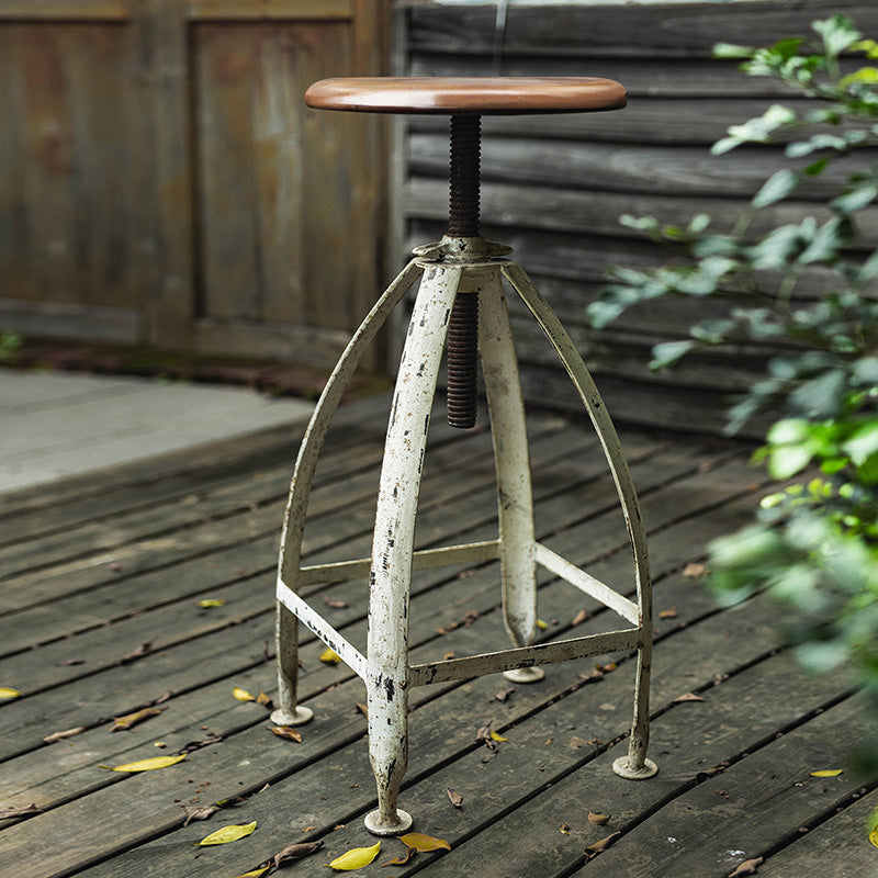 Industrial Adjustable Height Iron Bar Stool 33-inch Round Bristol Bar Stool, 1 Piece