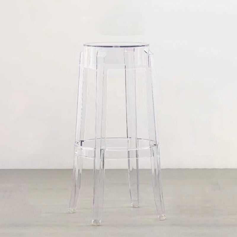 Taburete de barra de plástico transparente de estilo nórdico de 30 pulgadas para comedor para comedor