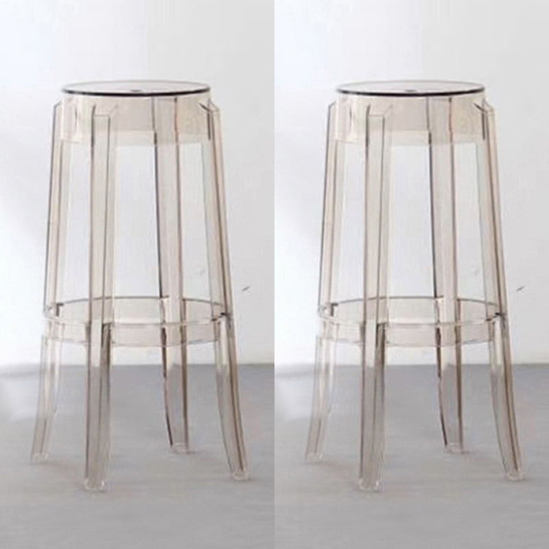 Taburete de barra de plástico transparente de estilo nórdico de 30 pulgadas para comedor para comedor