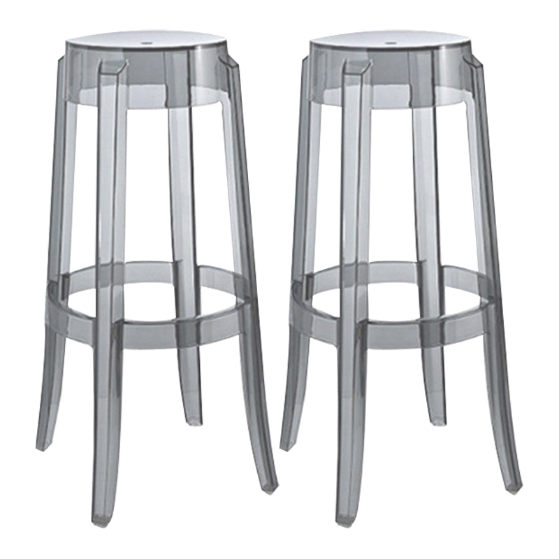 Taburete de barra de plástico transparente de estilo nórdico de 30 pulgadas para comedor para comedor