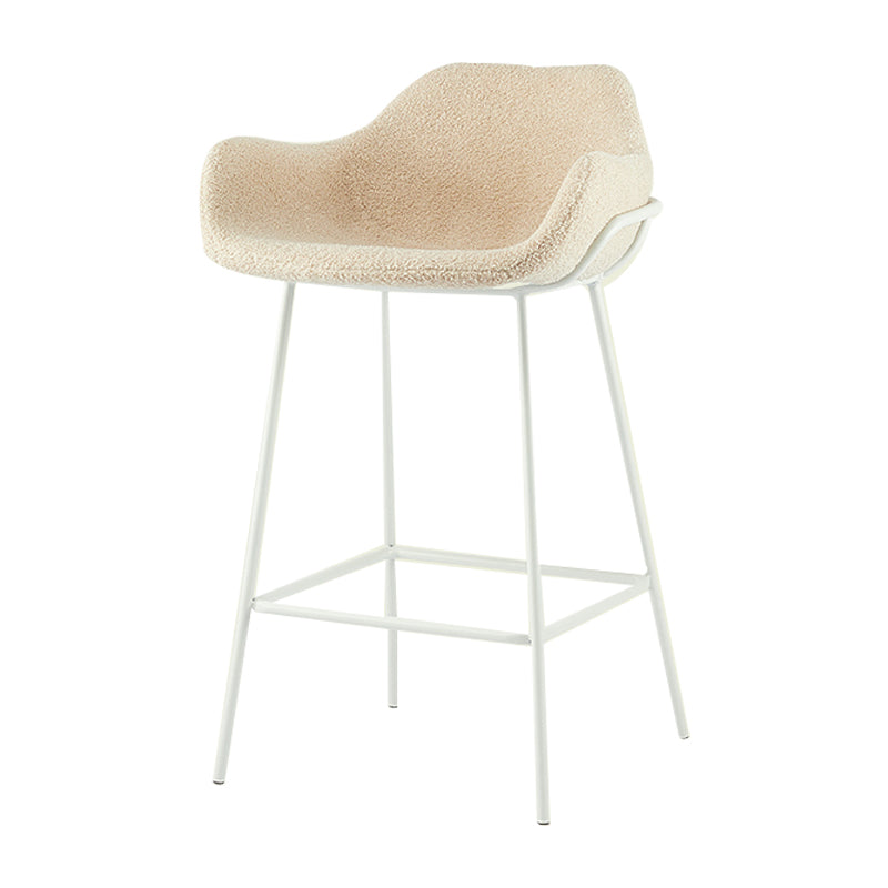 1Pcs Industrial Style Counter Stool Iron Upholstered Bristol Bar Stool with Bucket Seat