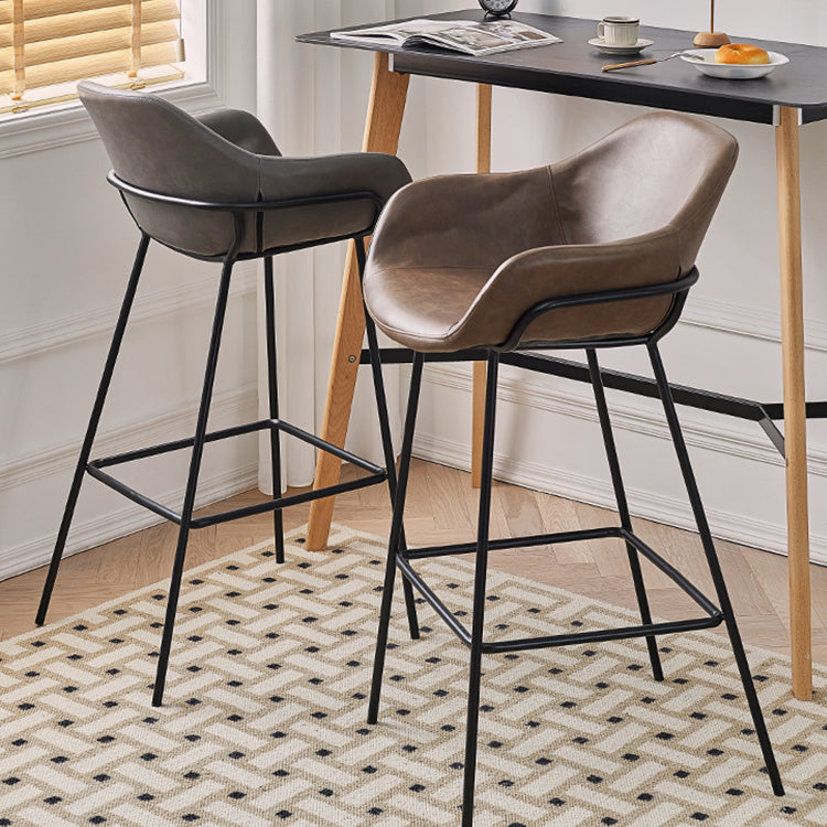 1Pcs Industrial Style Counter Stool Iron Upholstered Bristol Bar Stool with Bucket Seat