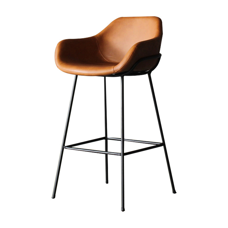 1Pcs Industrial Style Counter Stool Iron Upholstered Bristol Bar Stool with Bucket Seat