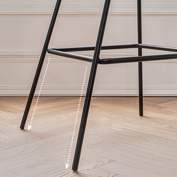 1Pcs Industrial Style Counter Stool Iron Upholstered Bristol Bar Stool with Bucket Seat