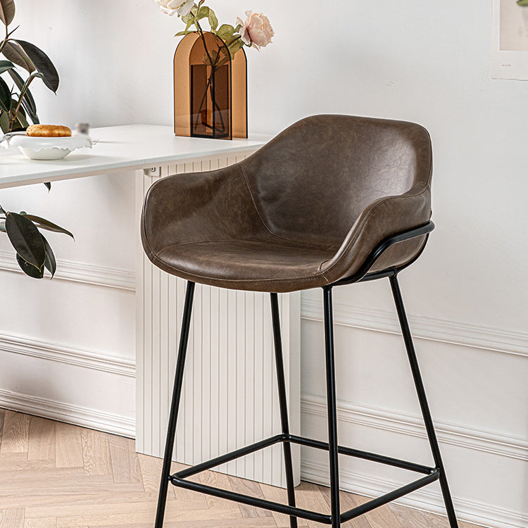 1Pcs Industrial Style Counter Stool Iron Upholstered Bristol Bar Stool with Bucket Seat