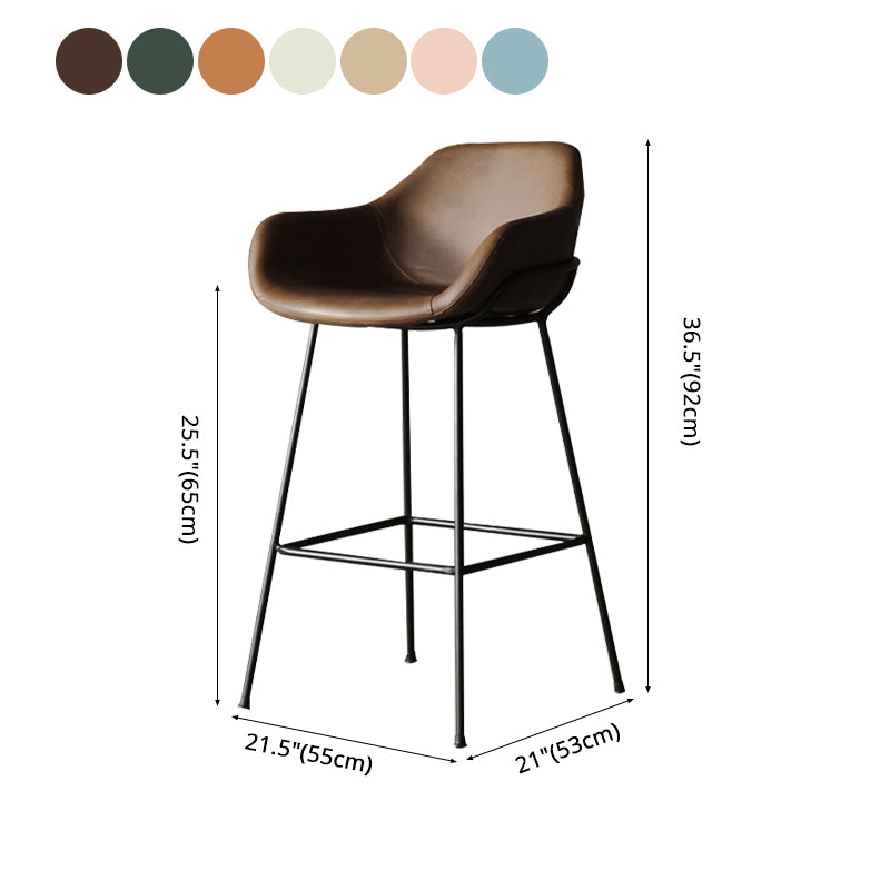 1Pcs Industrial Style Counter Stool Iron Upholstered Bristol Bar Stool with Bucket Seat