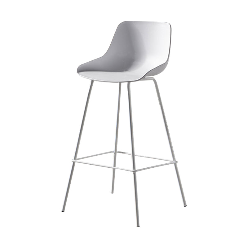 Scandinavian Metal Plastic Counter Stools Low Back Indoor Bar Stool with Bucket Seat