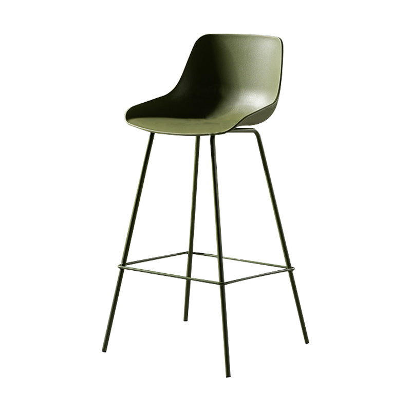 Scandinavian Metal Plastic Counter Stools Low Back Indoor Bar Stool with Bucket Seat