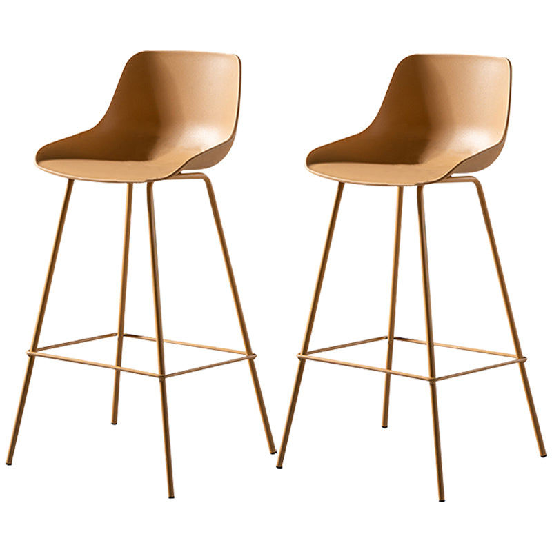 Scandinavian Metal Plastic Counter Stools Low Back Indoor Bar Stool with Bucket Seat