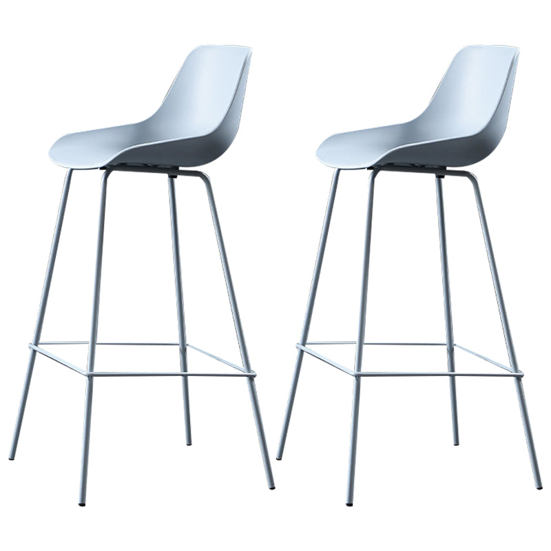 Scandinavian Metal Plastic Counter Stools Low Back Indoor Bar Stool with Bucket Seat