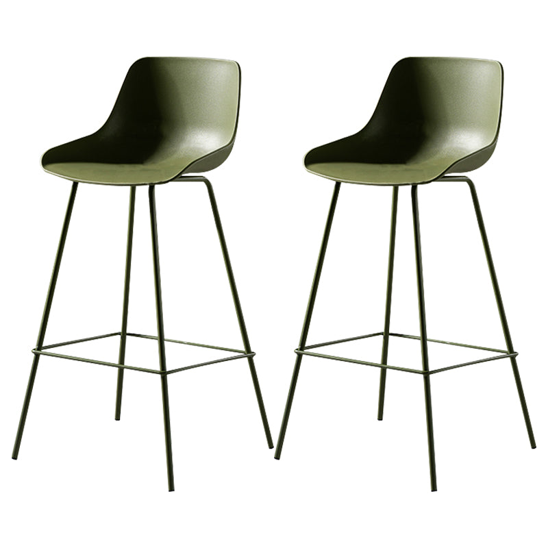 Scandinavian Metal Plastic Counter Stools Low Back Indoor Bar Stool with Bucket Seat