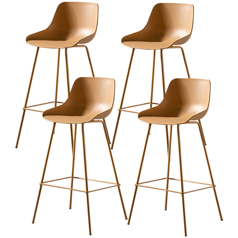 Scandinavian Metal Plastic Counter Stools Low Back Indoor Bar Stool with Bucket Seat