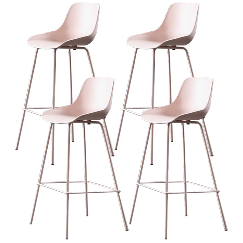 Scandinavian Metal Plastic Counter Stools Low Back Indoor Bar Stool with Bucket Seat