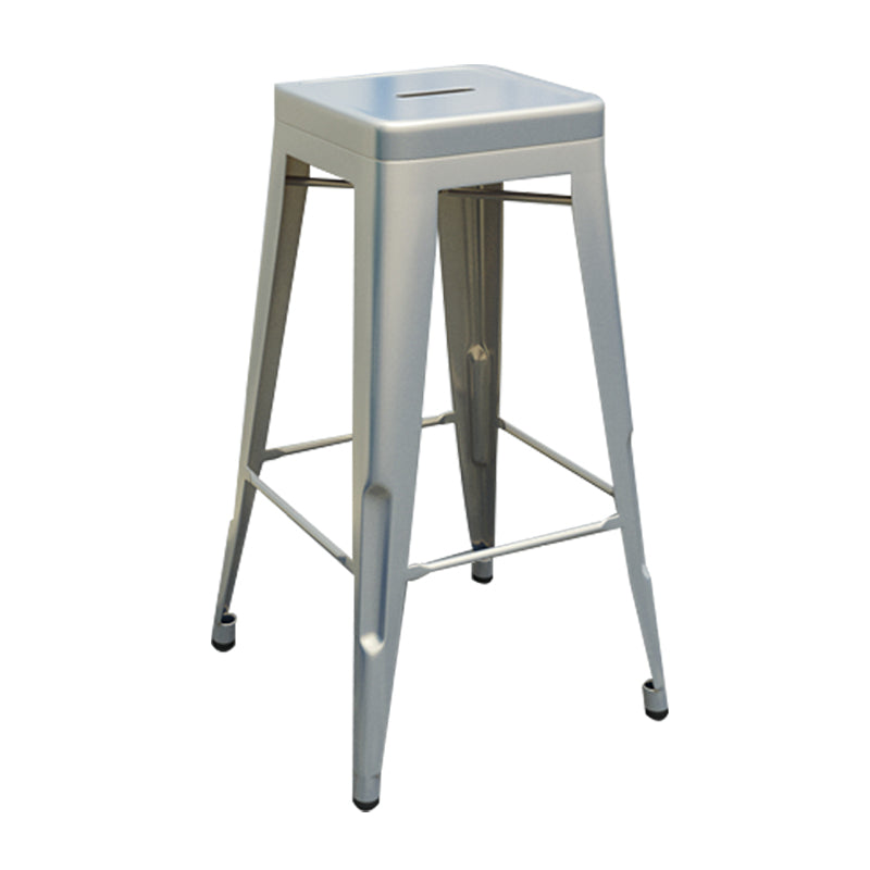 Iron Industrial 30 "Barstool Indoor apilable taburete con asiento cuadrado
