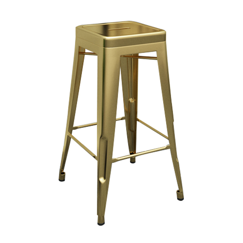 Iron Industrial 30 "Barstool Indoor apilable taburete con asiento cuadrado