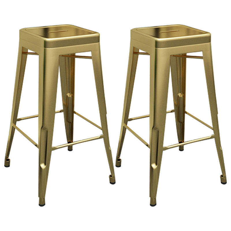 Iron Industrial 30 "Barstool Indoor apilable taburete con asiento cuadrado