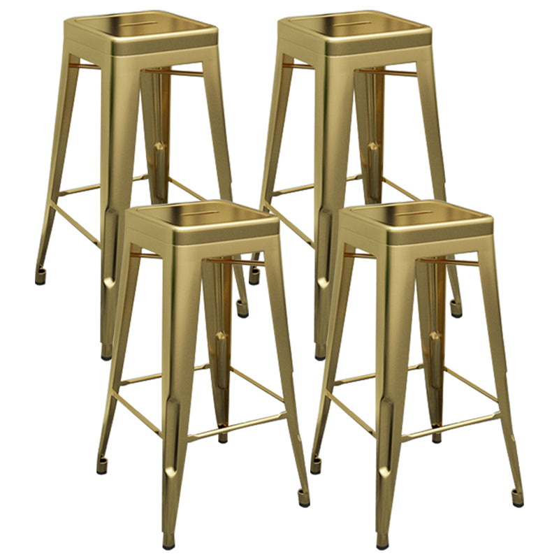 Iron Industrial 30 "Barstool Indoor apilable taburete con asiento cuadrado