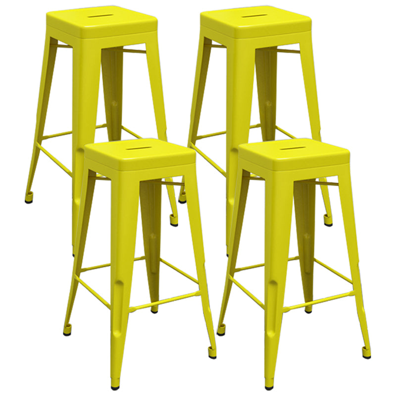 Iron Industrial 30 "Barstool Indoor apilable taburete con asiento cuadrado