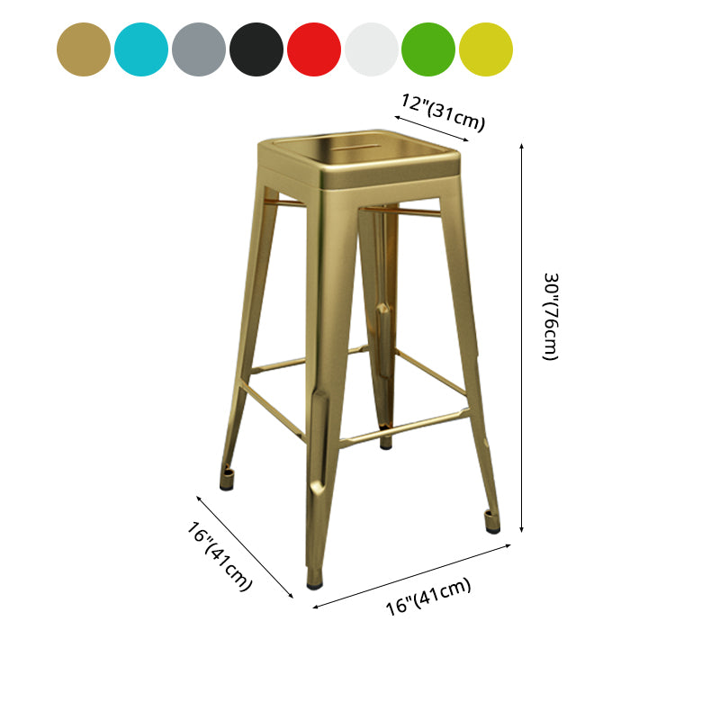 Industrieeisen 30 "Barstool Indoor Stapelbar hoher Stuhl mit quadratischem Sitz