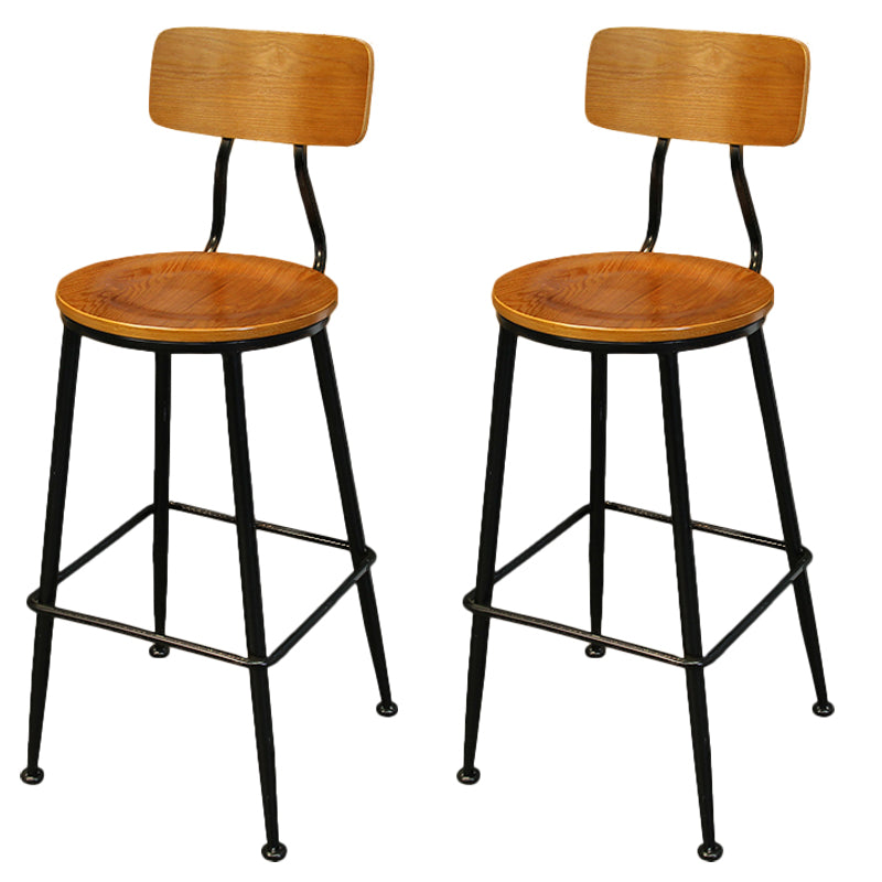Industrielle schwarze Thekeschatzhocker Eisen Holz Bar Bristol Stühle mit rundem Sitz
