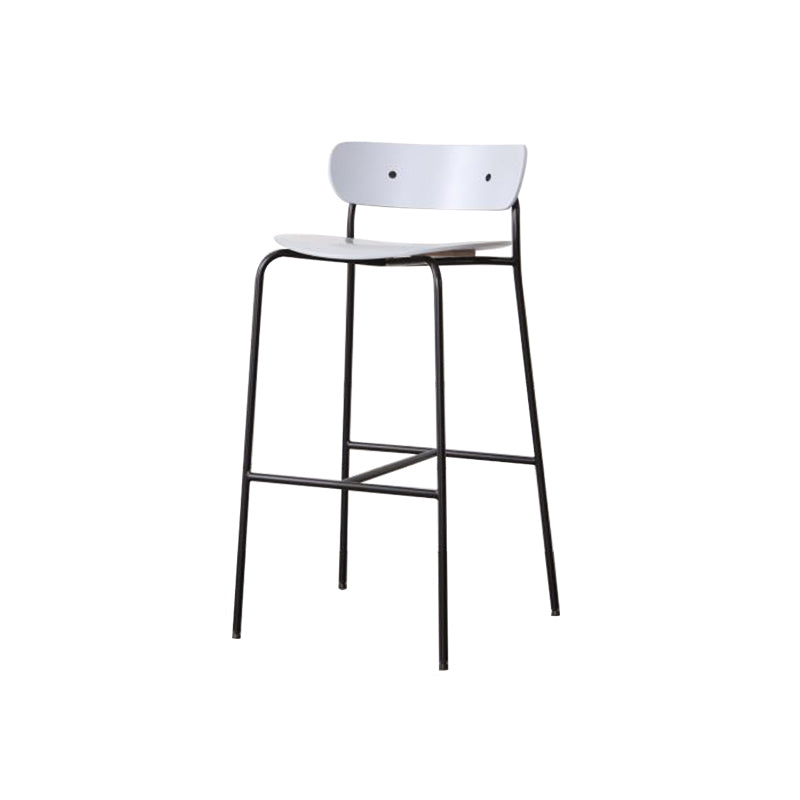 Industrial Black Counter Stool Iron Wooden Bar Bristol Stool with Low Back 1 Piece