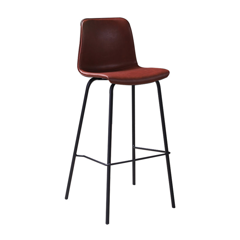 Industrial Black Metal Counter Stools Low Back Indoor Bar Stool with Bucket Seat