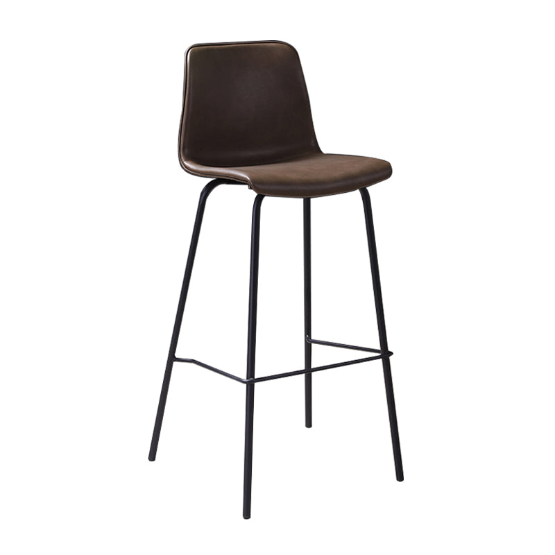 Industrial Black Metal Counter Stools Low Back Indoor Bar Stool with Bucket Seat