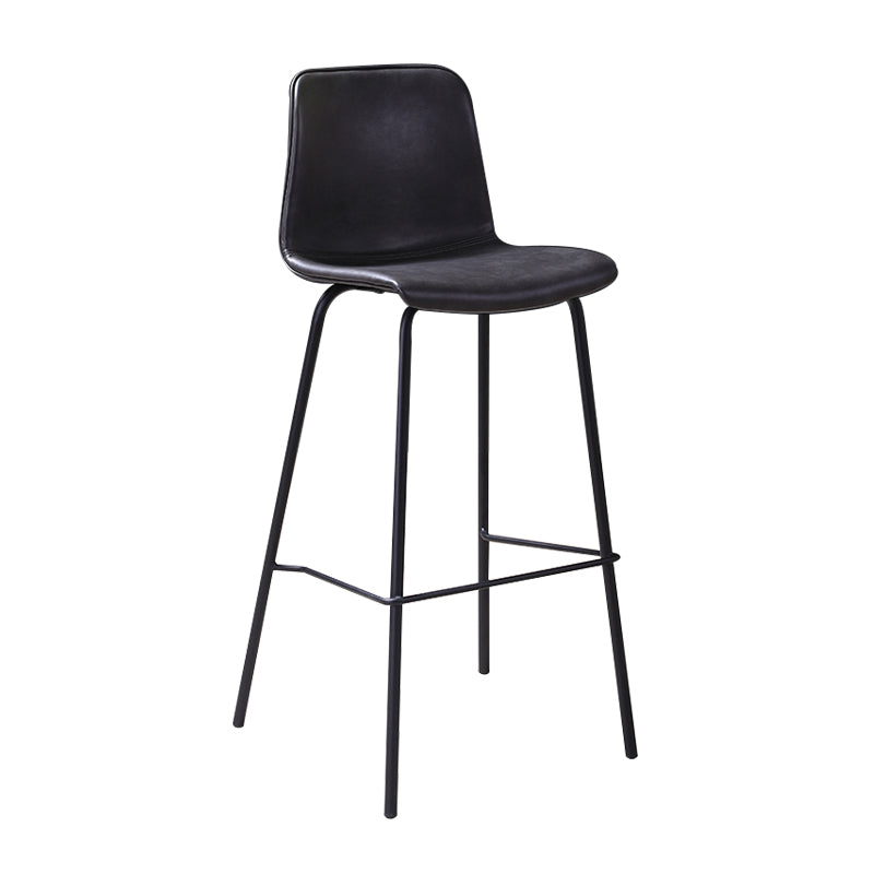 Industrial Black Metal Counter Stools Low Back Indoor Bar Stool with Bucket Seat