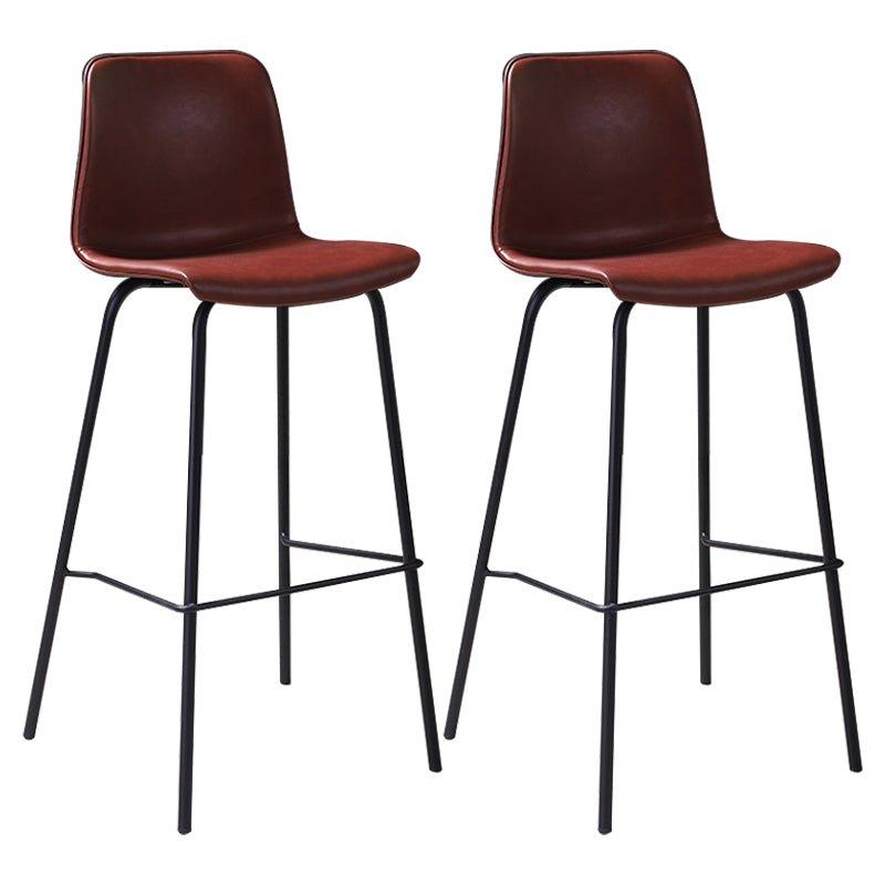 Industrial Black Metal Counter Stools Low Back Indoor Bar Stool with Bucket Seat