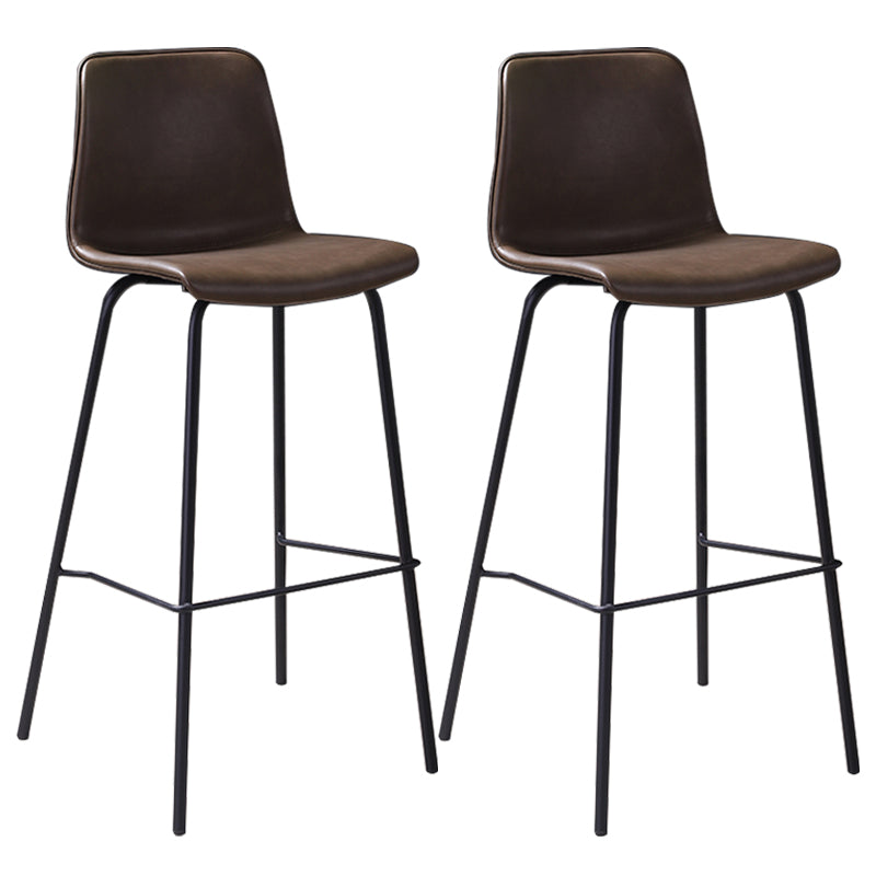Industrial Black Metal Counter Stools Low Back Indoor Bar Stool with Bucket Seat