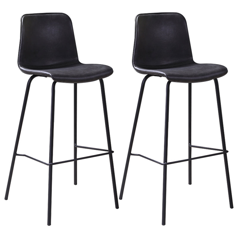 Industrial Black Metal Counter Stools Low Back Indoor Bar Stool with Bucket Seat
