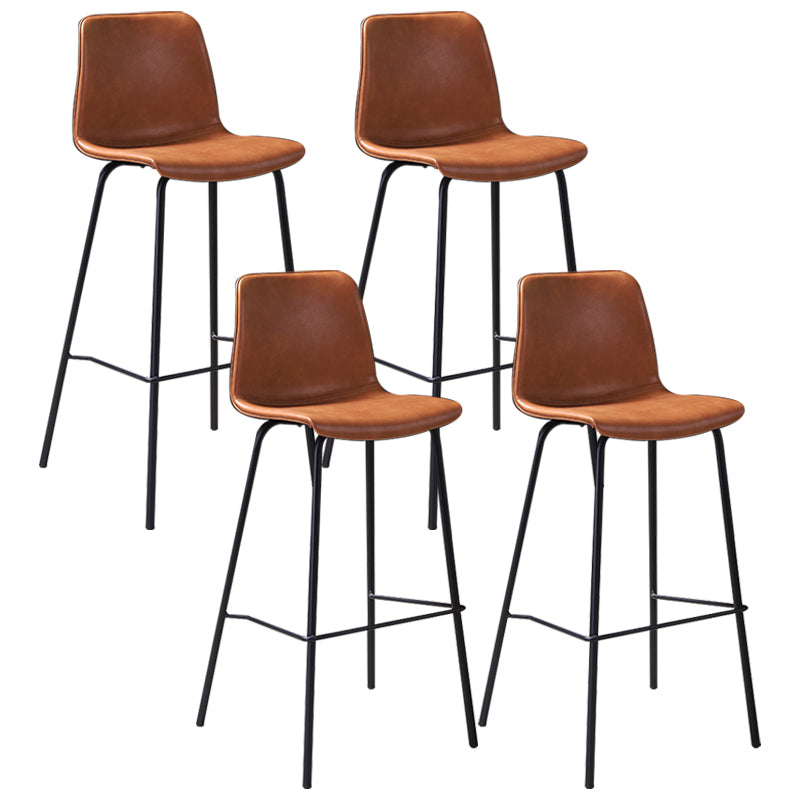 Industrial Black Metal Counter Stools Low Back Indoor Bar Stool with Bucket Seat