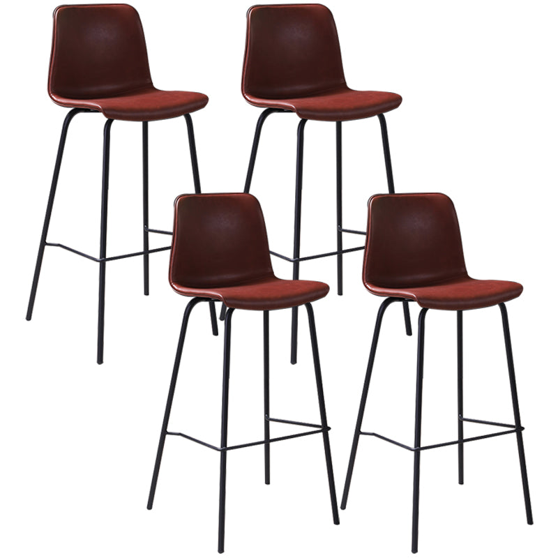 Industrial Black Metal Counter Stools Low Back Indoor Bar Stool with Bucket Seat