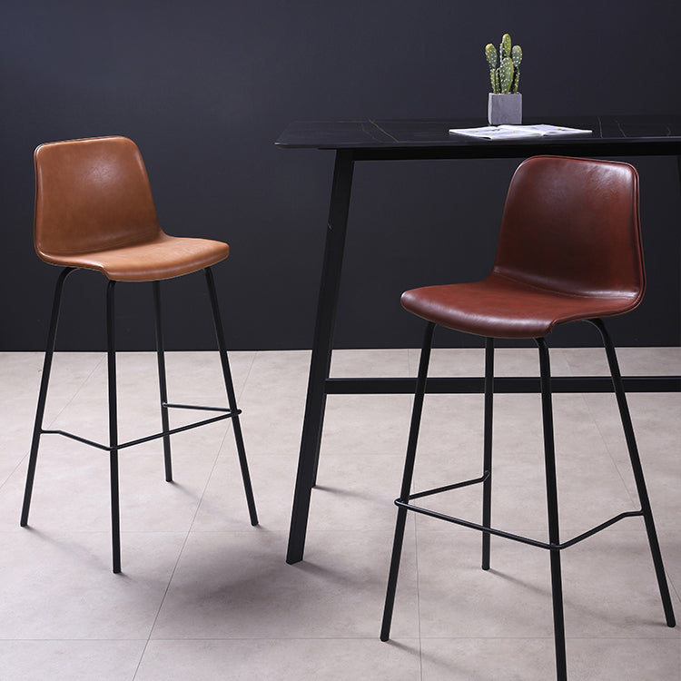 Industrial Black Metal Counter Stools Low Back Indoor Bar Stool with Bucket Seat