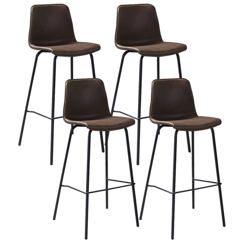 Industrial Black Metal Counter Stools Low Back Indoor Bar Stool with Bucket Seat