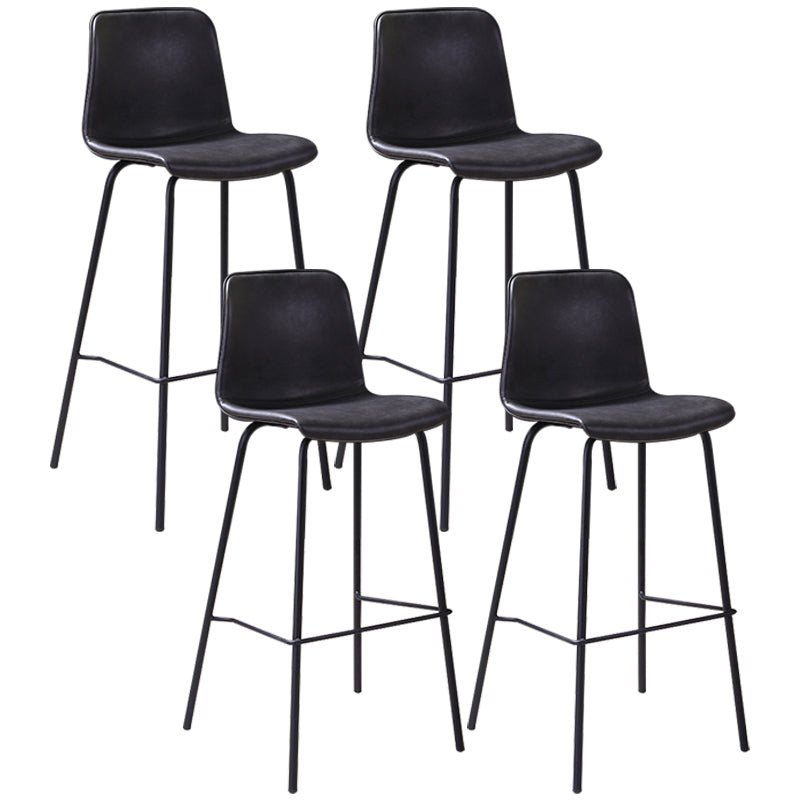 Industrial Black Metal Counter Stools Low Back Indoor Bar Stool with Bucket Seat