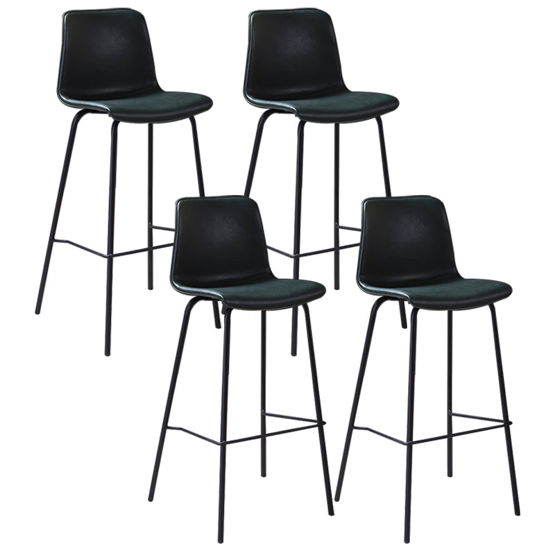 Industrial Black Metal Counter Stools Low Back Indoor Bar Stool with Bucket Seat
